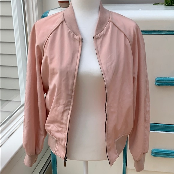 Vintage 80s Pink Bomber Jacket 💕 Light Pink Jacket - Picture 2 of 8